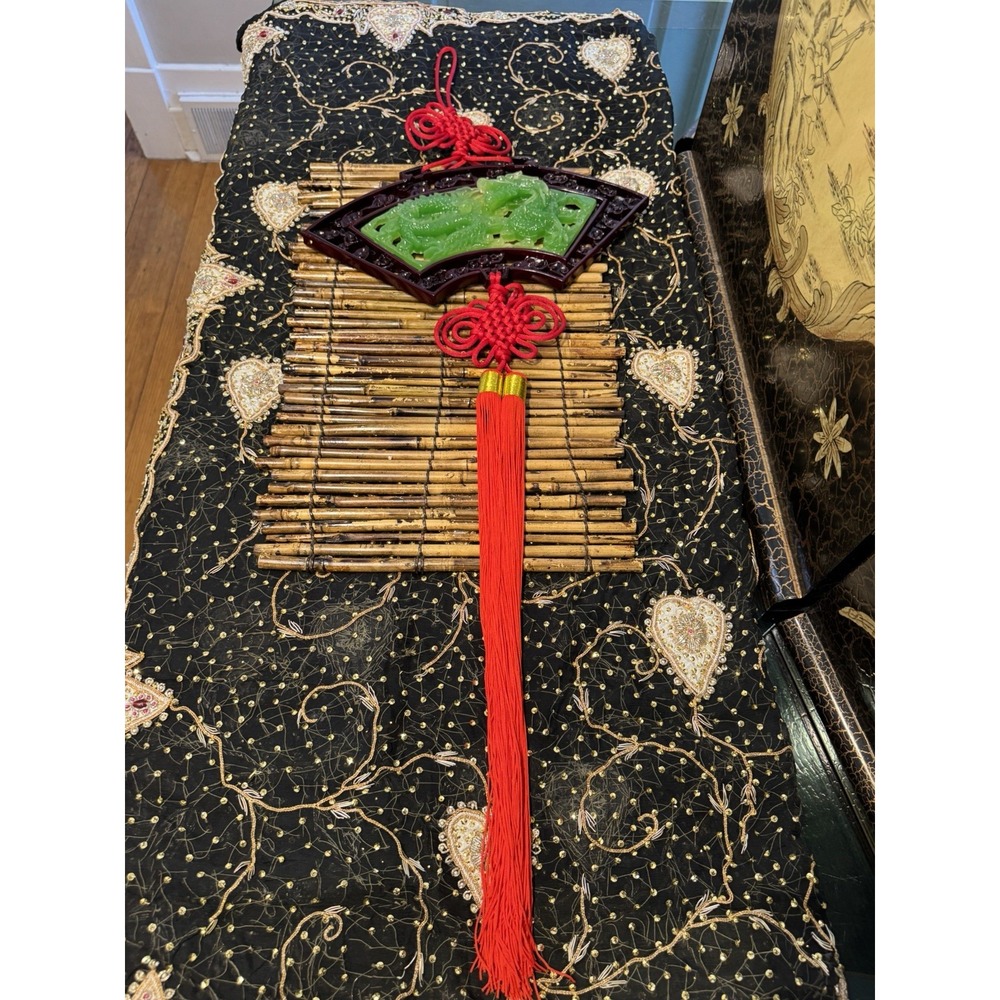 Asian Decorative "Good Luck" Wall Hanging - 35" Long By 11" Wide